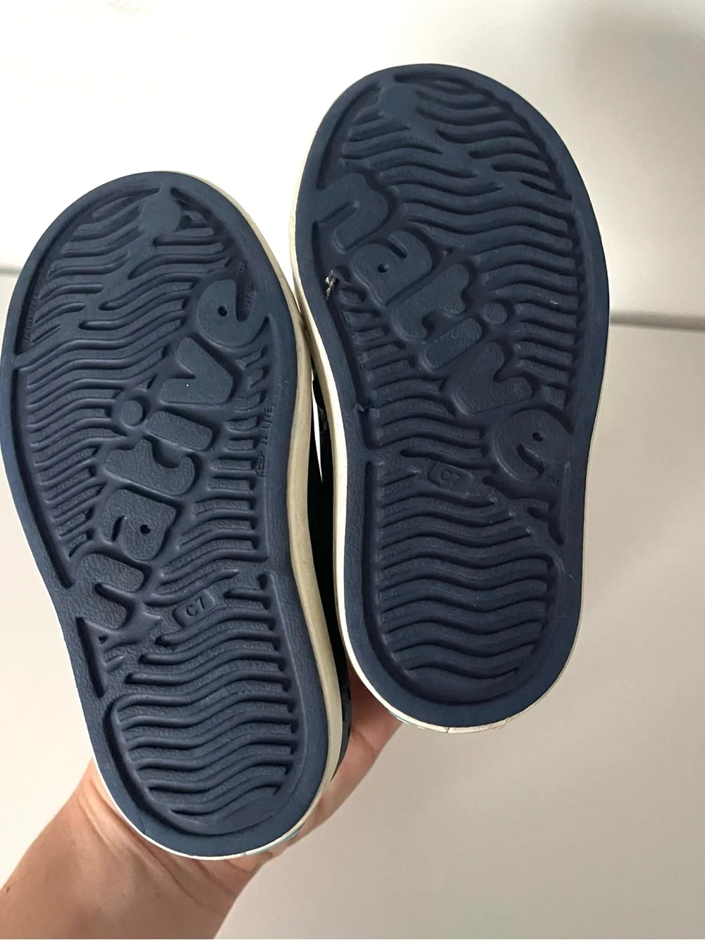 Native Kids Slip-On Water Shoes in Navy and White